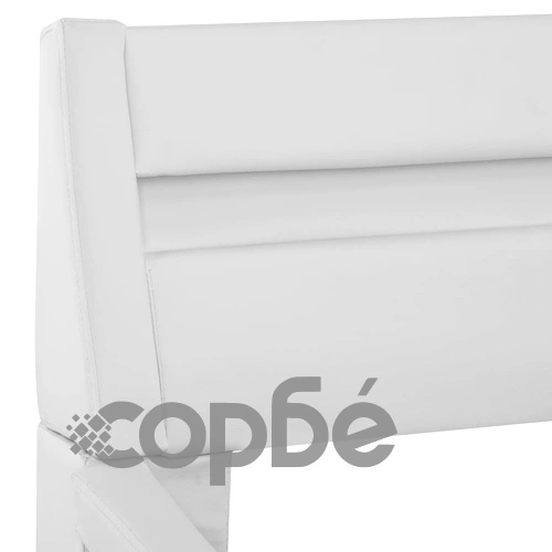 Рамка за легло с LED, бяла, изкуствена кожа, 180x200 cм    ➤ топ цена ➤ sorbe.bg