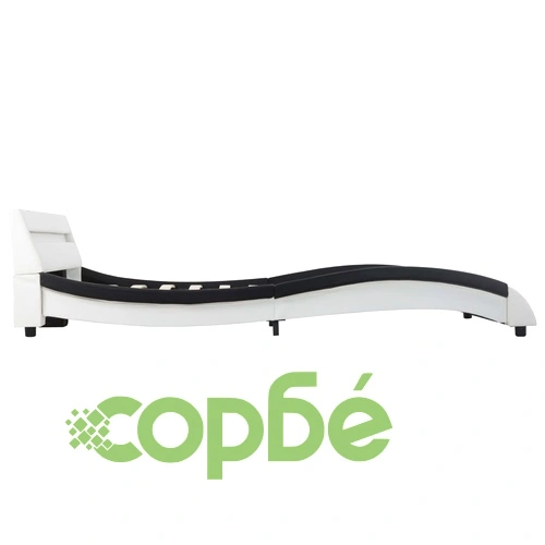 Рамка за легло с LED, бяло и черно, изкуствена кожа, 140x200 cм  ➤ топ цена ➤ sorbe.bg