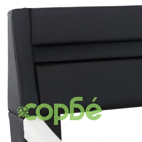 Рамка за легло с LED, черно и бяло, изкуствена кожа, 120x200 cм  ➤ топ цена ➤ sorbe.bg