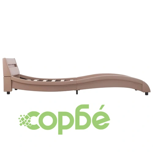 Рамка за легло с LED, капучино, изкуствена кожа, 90x200 cм    ➤ топ цена ➤ sorbe.bg