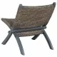 Релаксиращ стол, сив, естествен кубу ратан и махагон масив