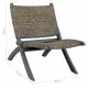 Релаксиращ стол, сив, естествен кубу ратан и махагон масив
