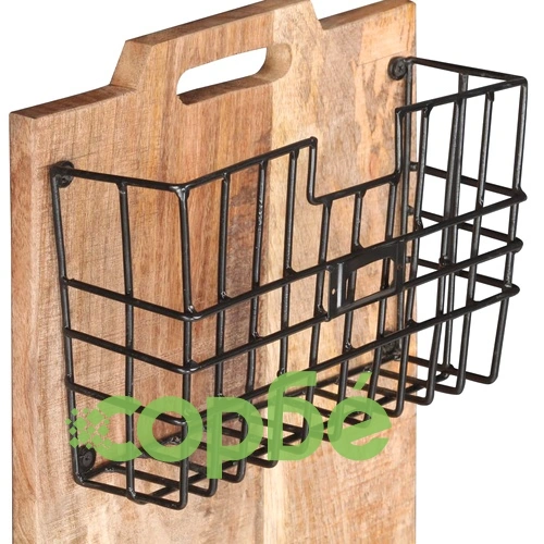 Стенна стойка за списания, 33x10x67 см, грубо мангово дърво масив ➤ топ цена ➤ sorbe.bg