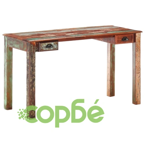 Бюро, 130x55x76 см, регенерирано дърво масив ➤ топ цена ➤ sorbe.bg