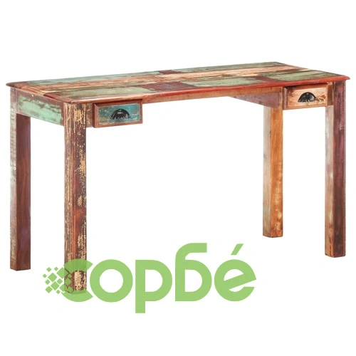 Бюро, 130x55x76 см, регенерирано дърво масив ➤ топ цена ➤ sorbe.bg