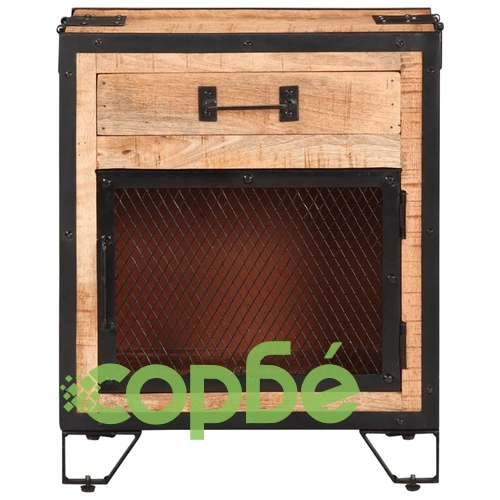 Нощно шкафче, 43x30x51 см, грубо мангово дърво масив ➤ топ цена ➤ sorbe.bg