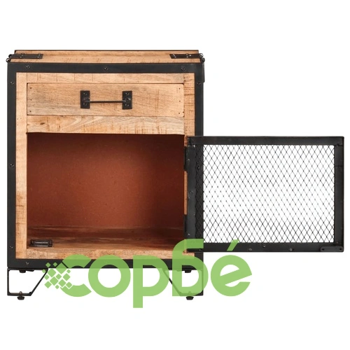 Нощно шкафче, 43x30x51 см, грубо мангово дърво масив ➤ топ цена ➤ sorbe.bg