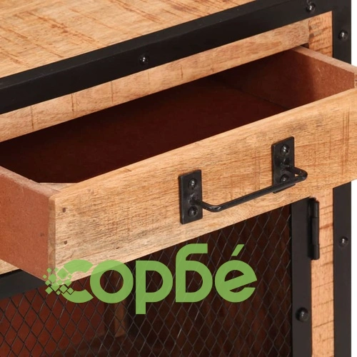 Нощно шкафче, 43x30x51 см, грубо мангово дърво масив ➤ топ цена ➤ sorbe.bg