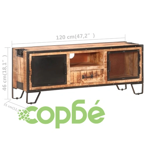 ТВ шкаф, 120x31x46 см, грубо мангово дърво масив на топ цена от sorbe.bg ТВ шкаф, 120x31x46 см, грубо мангово дърво масив ➤ топ цена ➤ sorbe.bg
