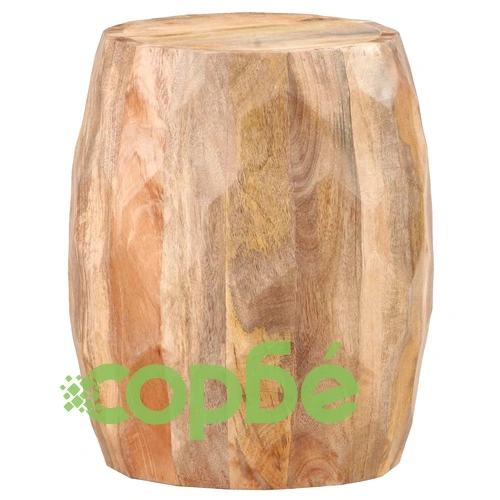 Табуретка барабан, мангово дърво масив ➤ топ цена ➤ sorbe.bg