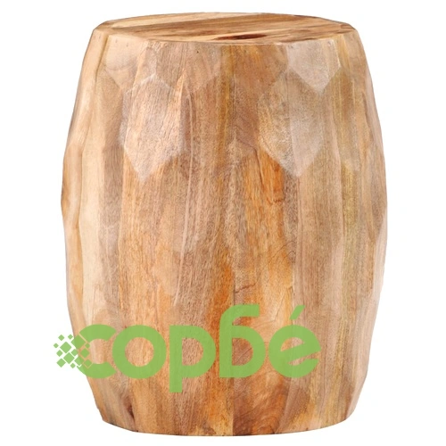 Табуретка барабан, мангово дърво масив ➤ топ цена ➤ sorbe.bg