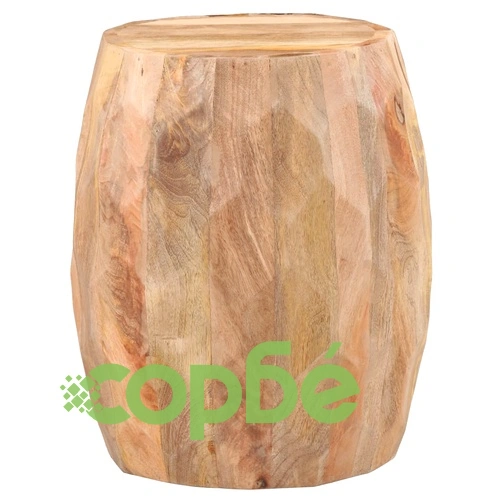 Табуретка барабан, мангово дърво масив ➤ топ цена ➤ sorbe.bg