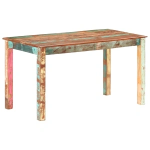 Трапезна маса, регенерирано дърво масив, 140x70x76 см