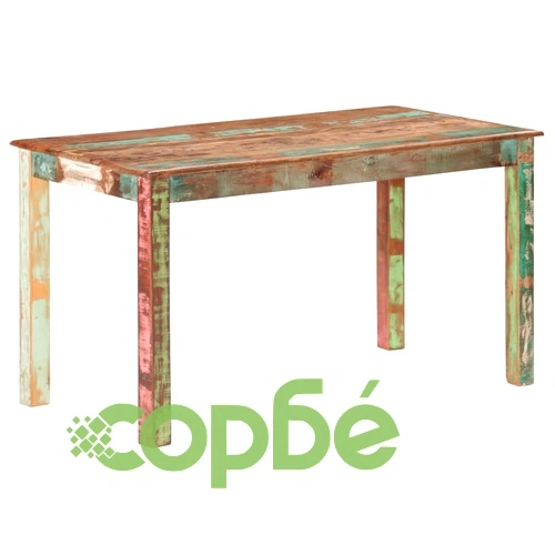Трапезна маса, регенерирано дърво масив, 140x70x76 см ➤ топ цена ➤ sorbe.bg