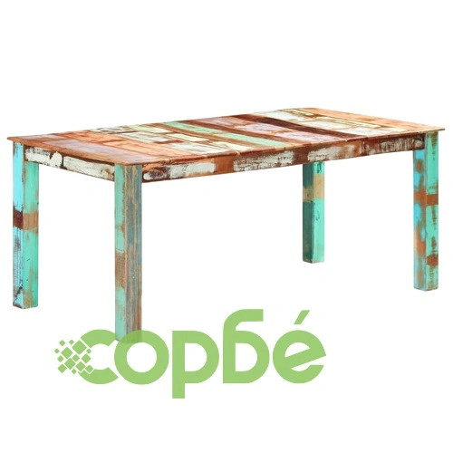 Трапезна маса, регенерирано дърво масив, 180x90x76 см ➤ топ цена ➤ sorbe.bg