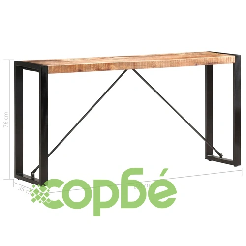 Конзолна маса, 150x35x76 см, мангово дърво масив ➤ топ цена ➤ sorbe.bg