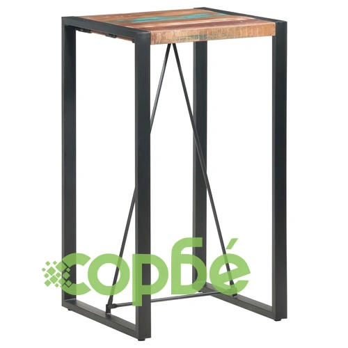 Бар маса, 60x60x110 см, масивно регенерирано дърво ➤ топ цена ➤ sorbe.bg