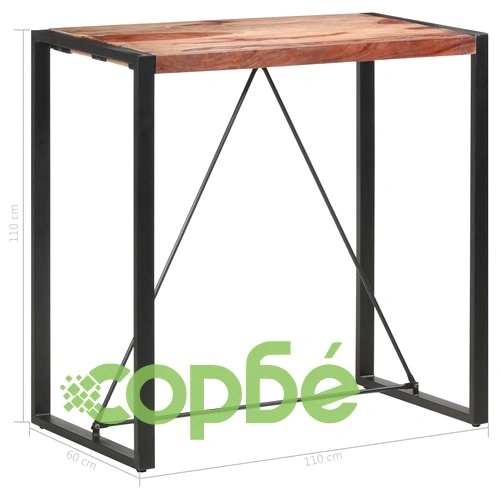 Бар маса, 110x60x110 см, акациево дърво масив ➤ топ цена ➤ sorbe.bg