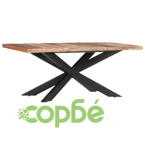 Трапезна маса, 180x90x76 см, регенерирано дърво масив  ➤ топ цена ➤ sorbe.bg