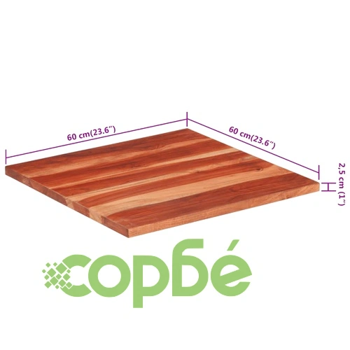 Плот за маса, акациево дърво масив, 25-27 мм, 60x60 cм ➤ топ цена ➤ sorbe.bg