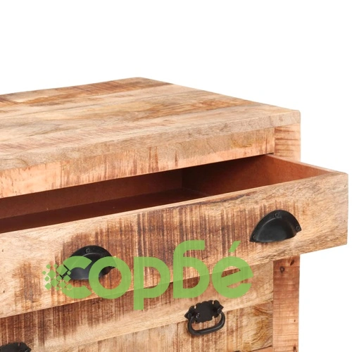 Страничен шкаф на колелца, 70x40x75 см, манго масив ➤ топ цена ➤ sorbe.bg