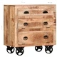 Страничен шкаф на колелца, 70x40x75 см, манго масив