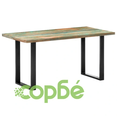 Трапезна маса, 160x80х75 cм, регенерирано дърво масив ➤ топ цена ➤ sorbe.bg