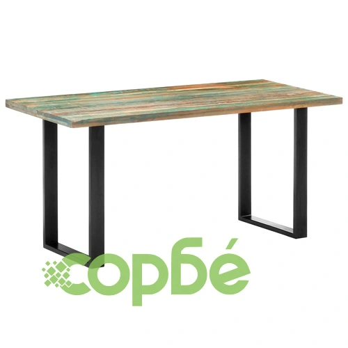 Трапезна маса, 160x80х75 cм, регенерирано дърво масив ➤ топ цена ➤ sorbe.bg