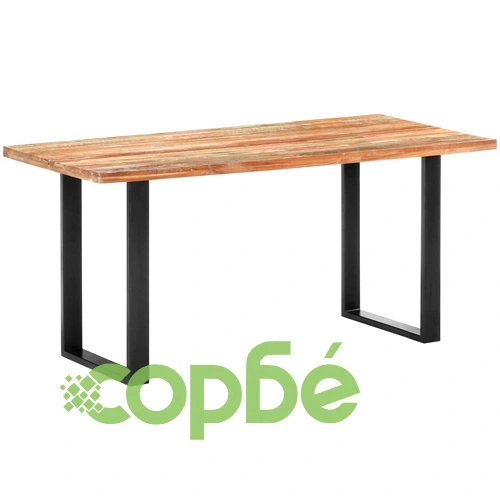 Трапезна маса, 160x80х75 cм, регенерирано дърво масив ➤ топ цена ➤ sorbe.bg