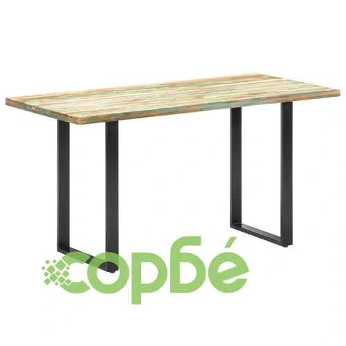 Трапезна маса, 140x70x76 см, регенерирано дърво масив ➤ топ цена ➤ sorbe.bg