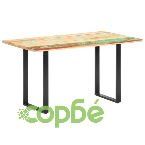 Трапезна маса, 140x70x76 см, регенерирано дърво масив ➤ топ цена ➤ sorbe.bg