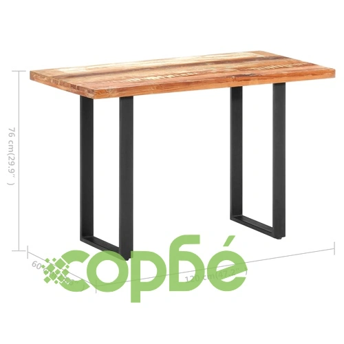 Трапезна маса, 120x60x76 см, регенерирано дърво масив ➤ топ цена ➤ sorbe.bg