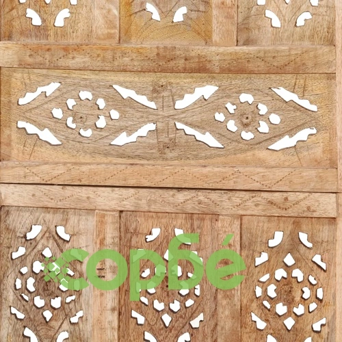 Ръчно резбован параван, 5 панела, 200x165 cм, манго масив ➤ топ цена ➤ sorbe.bg