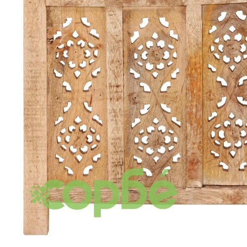 Ръчно резбован параван, 5 панела, 200x165 cм, манго масив ➤ топ цена ➤ sorbe.bg