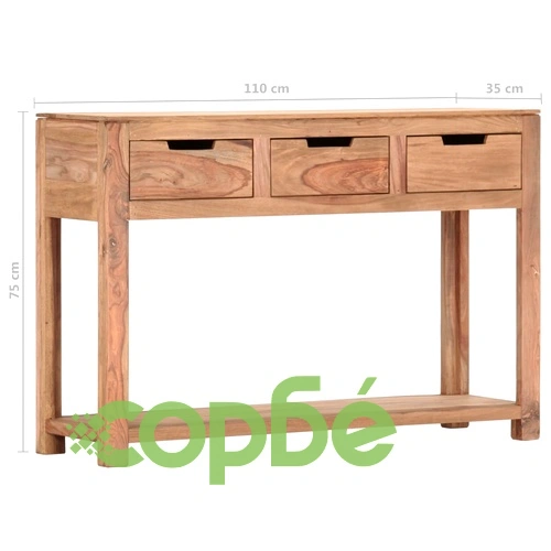 Конзолна маса, 110x35x75 см, шишамово дърво масив ➤ топ цена ➤ sorbe.bg