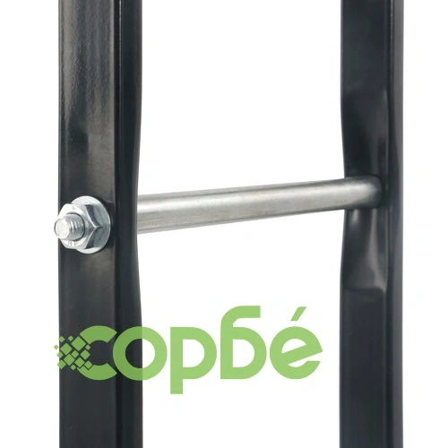 Стойка за дърва, черна, 40x25x200 см, стомана ➤ топ цена ➤ sorbe.bg