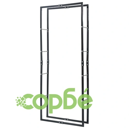 Стойка за дърва, черна, 80x25x200 см, стомана ➤ топ цена ➤ sorbe.bg