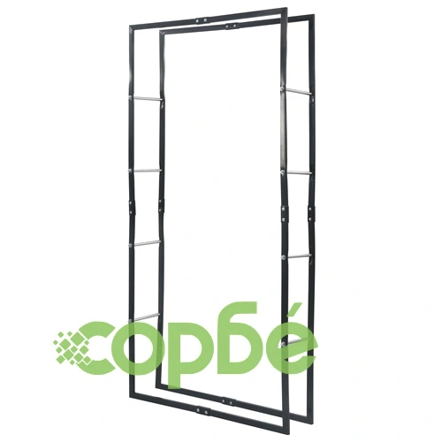 Стойка за дърва, черна, 100x25x200 см, стомана  ➤ топ цена ➤ sorbe.bg