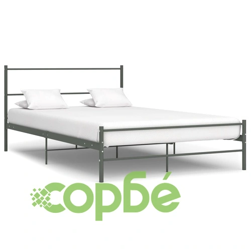 Рамка за легло, сива, метал, 160x200 см ➤ топ цена ➤ sorbe.bg