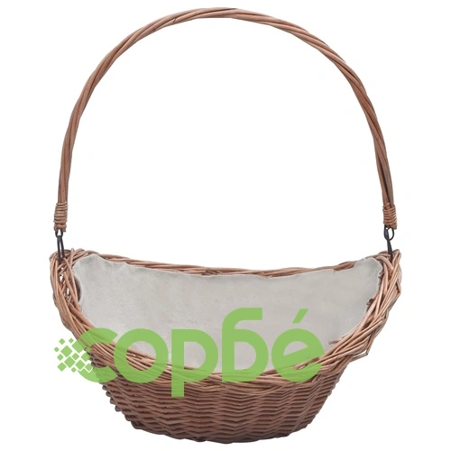 286987  Firewood Basket with Handle 57x46,5x52 cm Brown Willow ➤ топ цена ➤ sorbe.bg