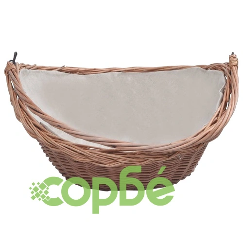 286987  Firewood Basket with Handle 57x46,5x52 cm Brown Willow ➤ топ цена ➤ sorbe.bg
