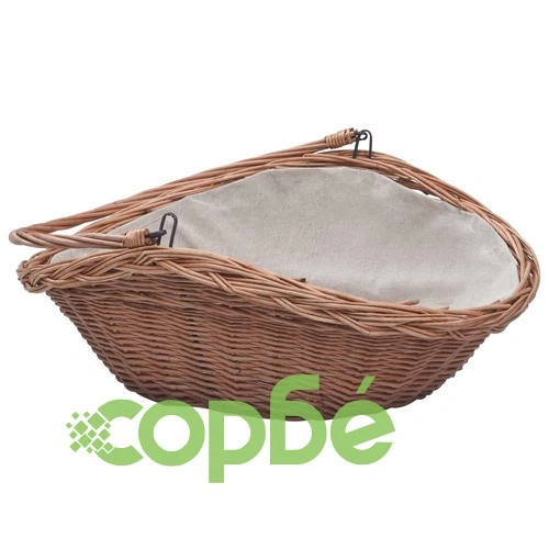 286987  Firewood Basket with Handle 57x46,5x52 cm Brown Willow ➤ топ цена ➤ sorbe.bg
