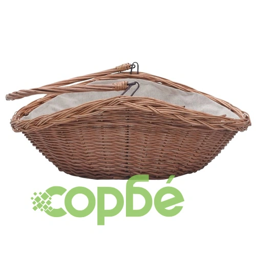 286987  Firewood Basket with Handle 57x46,5x52 cm Brown Willow ➤ топ цена ➤ sorbe.bg