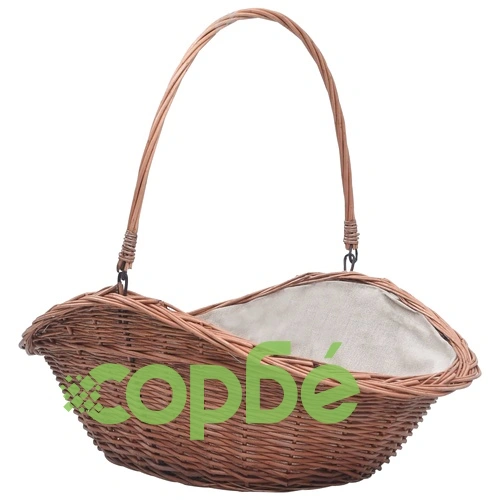 286988  Firewood Basket with Handle 60x44x55 cm Natural Willow ➤ топ цена ➤ sorbe.bg