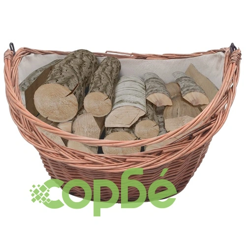 286988  Firewood Basket with Handle 60x44x55 cm Natural Willow ➤ топ цена ➤ sorbe.bg