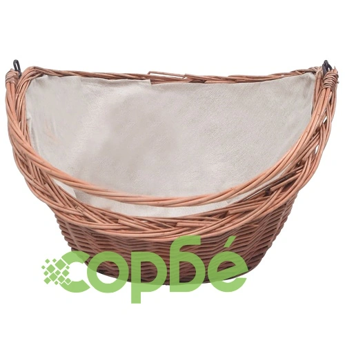 286988  Firewood Basket with Handle 60x44x55 cm Natural Willow ➤ топ цена ➤ sorbe.bg