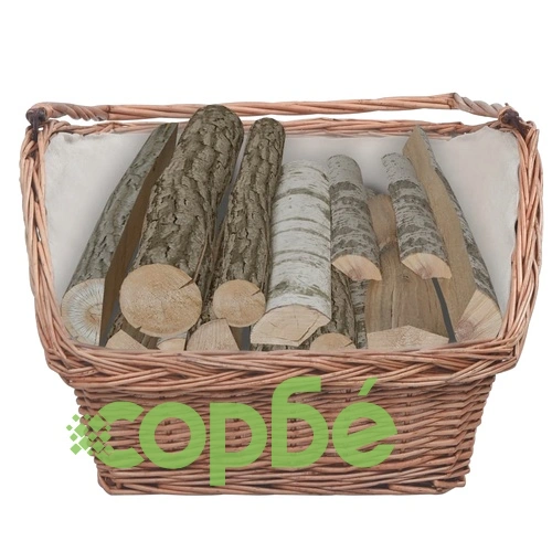 286989  Firewood Basket with Handle 61,5x46,5x58 cm Brown Willow ➤ топ цена ➤ sorbe.bg