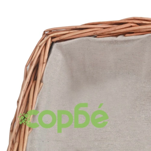 286989  Firewood Basket with Handle 61,5x46,5x58 cm Brown Willow ➤ топ цена ➤ sorbe.bg