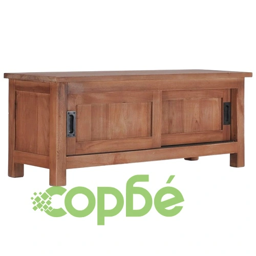 ТВ шкаф, 90x30x35 cм, тиково дърво масив ➤ топ цена ➤ sorbe.bg