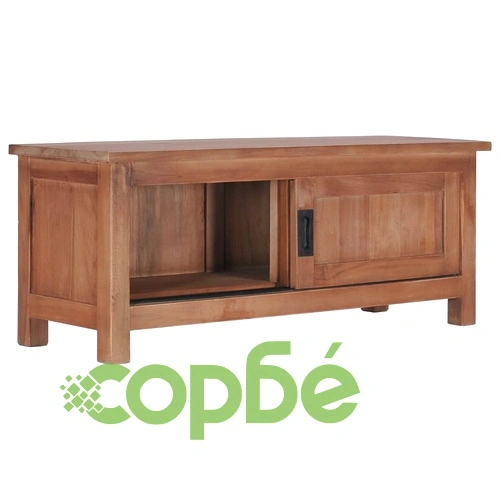 ТВ шкаф, 90x30x35 cм, тиково дърво масив ➤ топ цена ➤ sorbe.bg